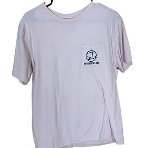 SALE Southern Lure Pink Fishing T Shirt Large Pocket American Flag Bass Graphic